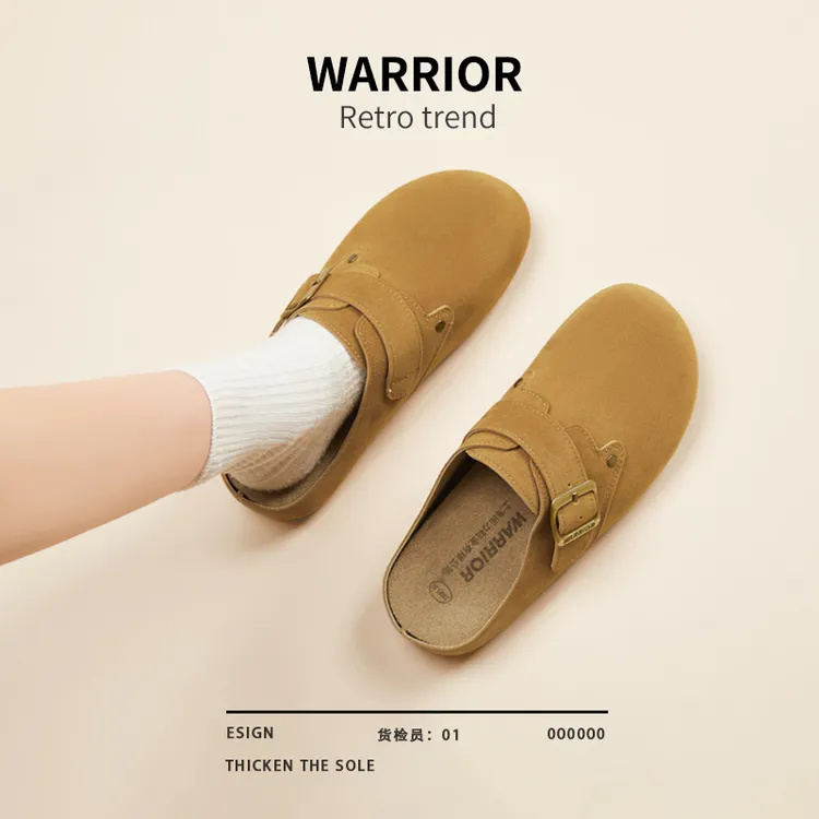 回力勃肯鞋女款2025爆款新款博肯鞋女一脚蹬软底复古包头女鞋半拖