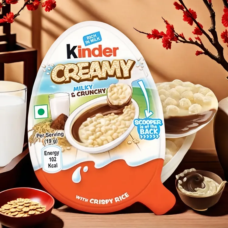 Kinder健达奶油米脆Creamy脆香米牛奶巧克力半球奇趣蛋解馋小零食