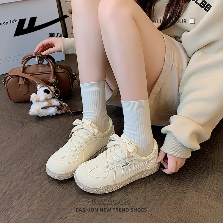 回力秋季德训鞋女2025新款休闲百搭透气小白鞋子原创运动厚底板鞋