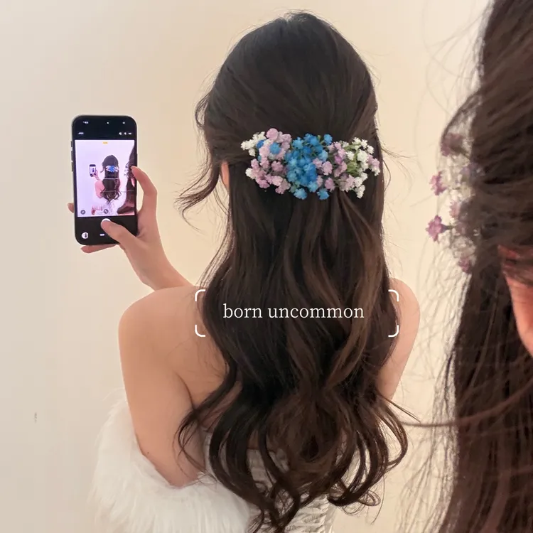 璀璨繁星神仙姐姐同款满天星发夹甜美仿真花发卡发饰鸭嘴夹新款盘