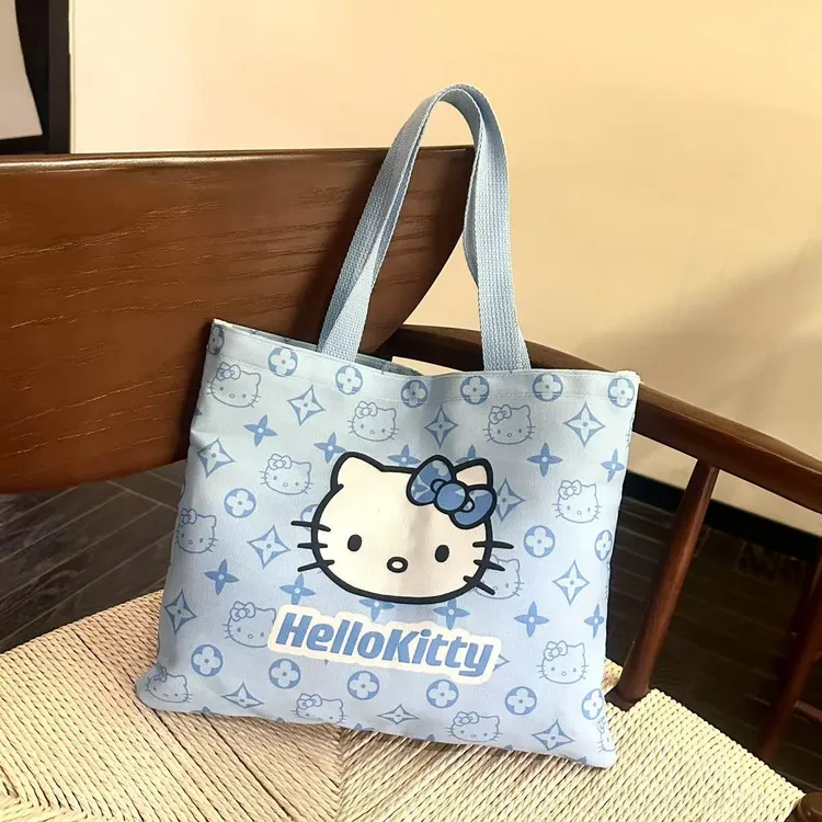 kitty夏天轻便jk百搭外出卡通手提上班族时尚杂物帆布包手提包yj