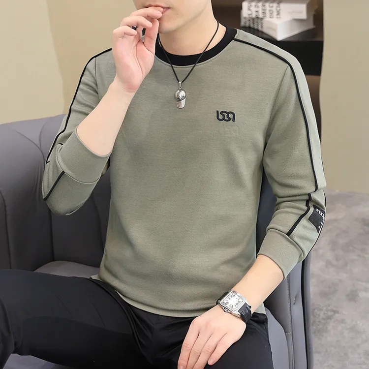 2025秋季新款套头圆领卫衣男长袖休闲男士春秋季青年宽松百搭