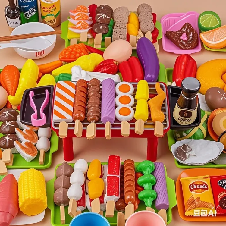 儿童过家家仿真食物玩具烧烤串串香幼儿园火锅男女孩做饭厨房套餐