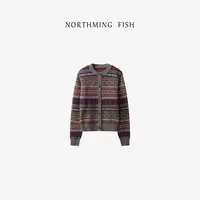 NorthMing fish「编织灵感」100羊毛 老钱时髦中古层次感纹样毛衣