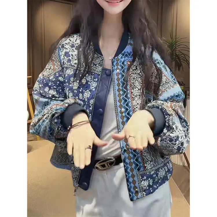 2026春秋新款欧货复古撞色棒球服女今年流行宽松休闲短款夹克外套