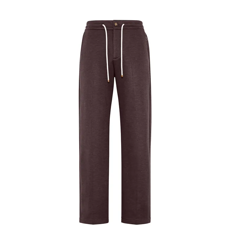 休闲裤男2025冬季新款桑蚕丝羊毛混纺直筒裤子男士加厚阔腿长裤男