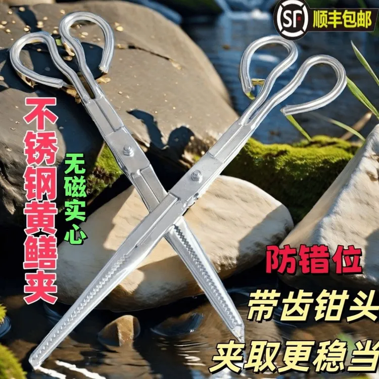 黄鳝夹子不锈钢泥鳅夹螃蟹夹加厚防滑赶海夹子鳝鱼泥鳅专用工具