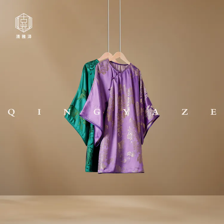 大手袖彩缎！桑蚕丝老缎新中式上衣！（多样性发一 微瑕）GZ6173