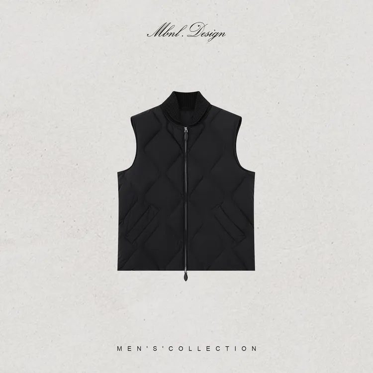 MBNL-F「布鲁.洛可」秦磊男装90白鹅绒水滴拉链马甲LL-WMJ6013