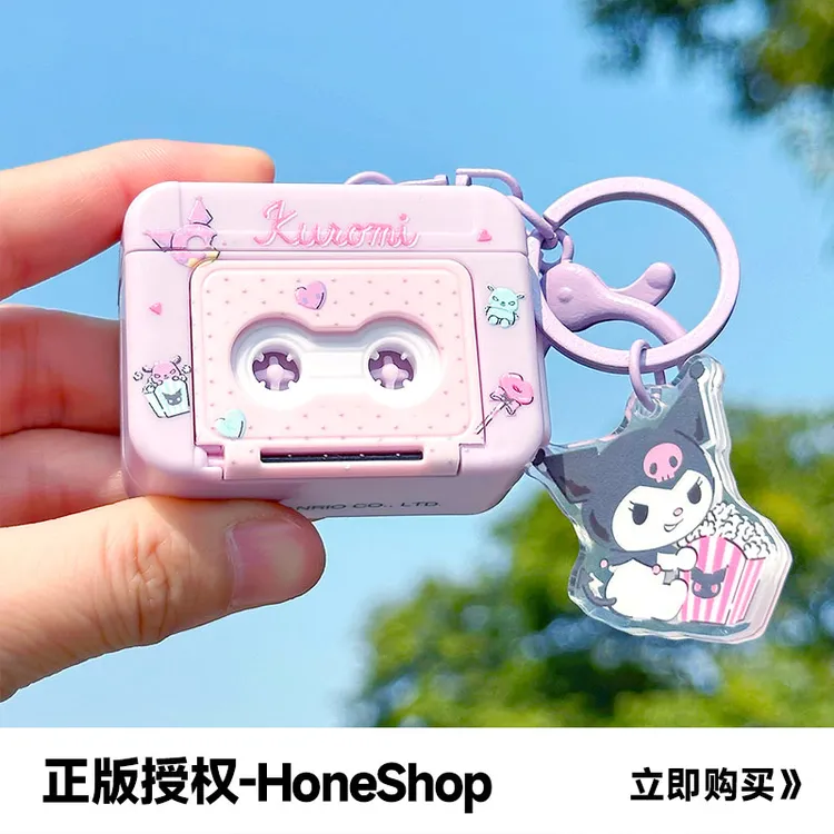 正版凯蒂猫库洛米磁带录音机解压创意玩具儿童学生书包挂件钥匙扣