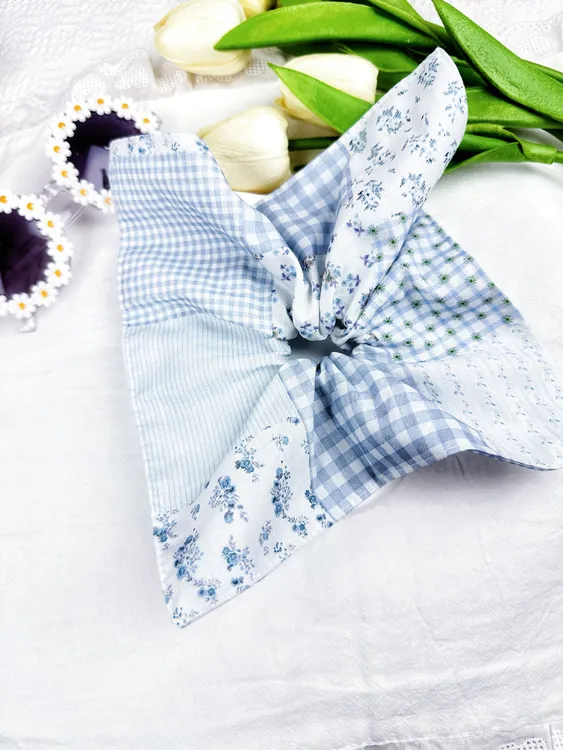 叶子手工儿童迷你肠圈方巾 肠圈布艺 时尚饰品公主日系格子少女