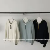 CAICAI连帽开衫针织衫外套女冬季加厚韩系简约休闲百搭宽松上衣