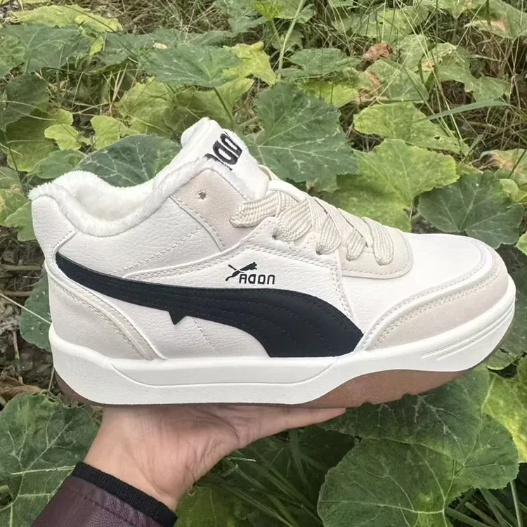 轻便保暖休闲鞋板鞋时尚加绒高帮鞋车缝线女韩版低帮