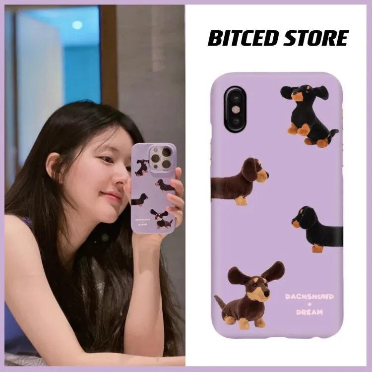 赵露思同款手机壳可爱腊肠狗苹果16硬壳iPhone11Proma