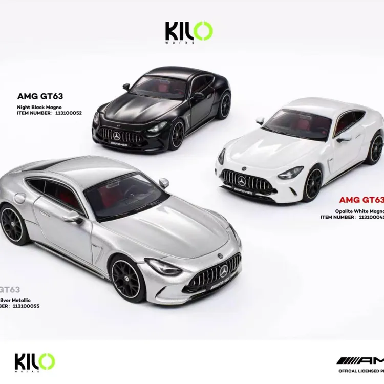 【安妮】kilo 1/64奔驰GT63 白色 金属银Mercedes-AMG GT 63