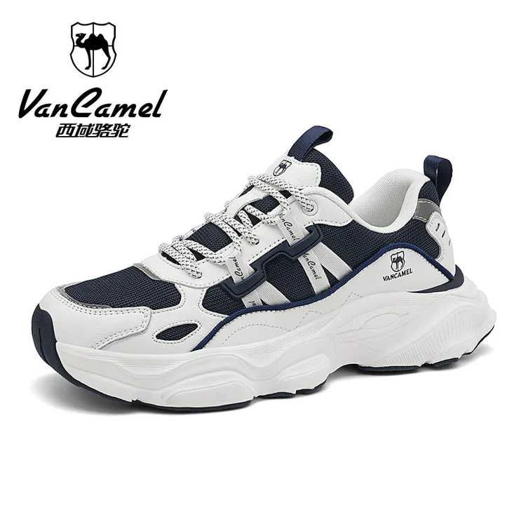 西域骆驼情侣轻便厚底运动潮鞋春季新款夜光跑步鞋男女休闲老爹鞋