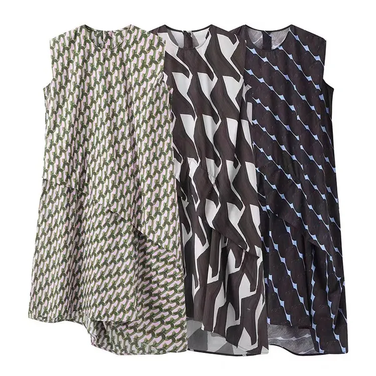 D4102-2025新款显瘦出片设计感高级感气质碎花连衣裙.