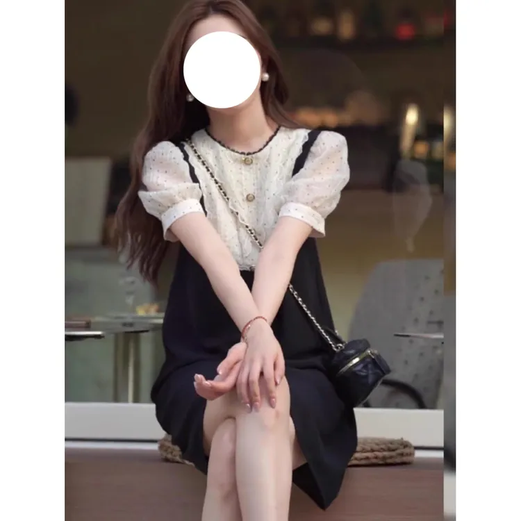 2025年夏季新款胖mm甜美减龄裙子微胖妹妹气质遮肉显瘦拼接连衣裙