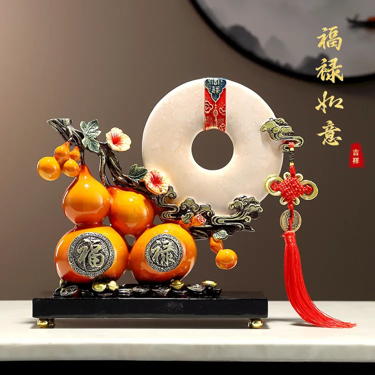 师傅推荐福禄平安如意葫芦摆件创意招财工艺品树脂酒柜玄关电视柜