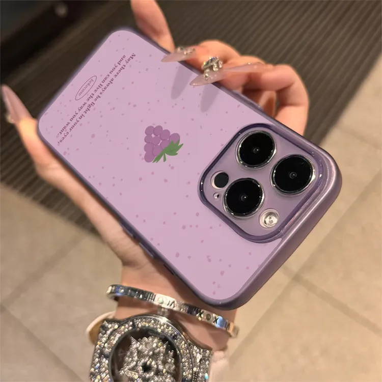 斑点葡萄适用苹果16Promax个性透色iPhone15半透14软套13磨砂