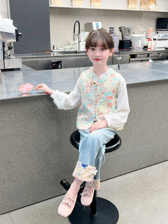女童中国风套装春季小女孩春装女春秋韩版国风时髦汉服秋季