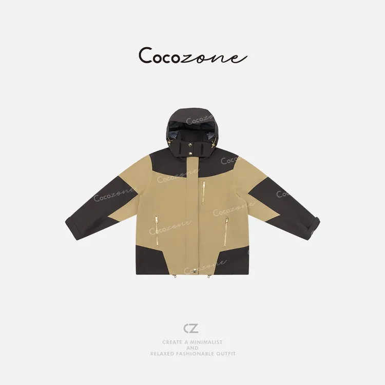 COCO ZONE 刘一一“攀登户外” 复古连帽配四合扣外套 CD1A0948