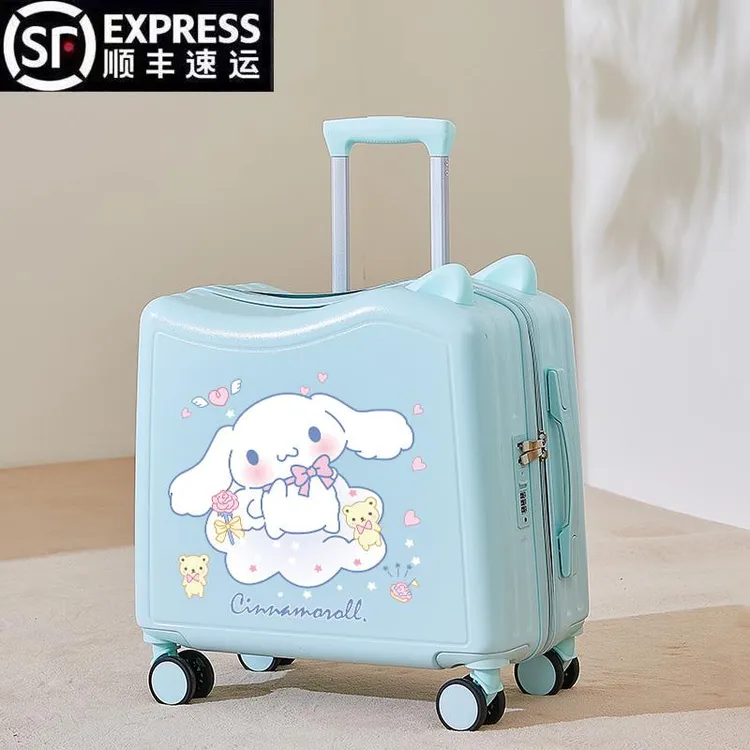 范哲萨儿童行李箱女孩玉桂狗20寸小型登机拉杆箱可坐骑密码旅行皮