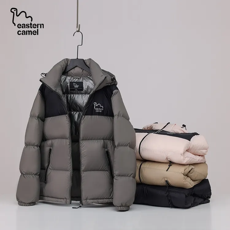 东方骆驼冬季户外情侣90鸭绒可脱卸连帽加厚防风运动保暖羽绒外套