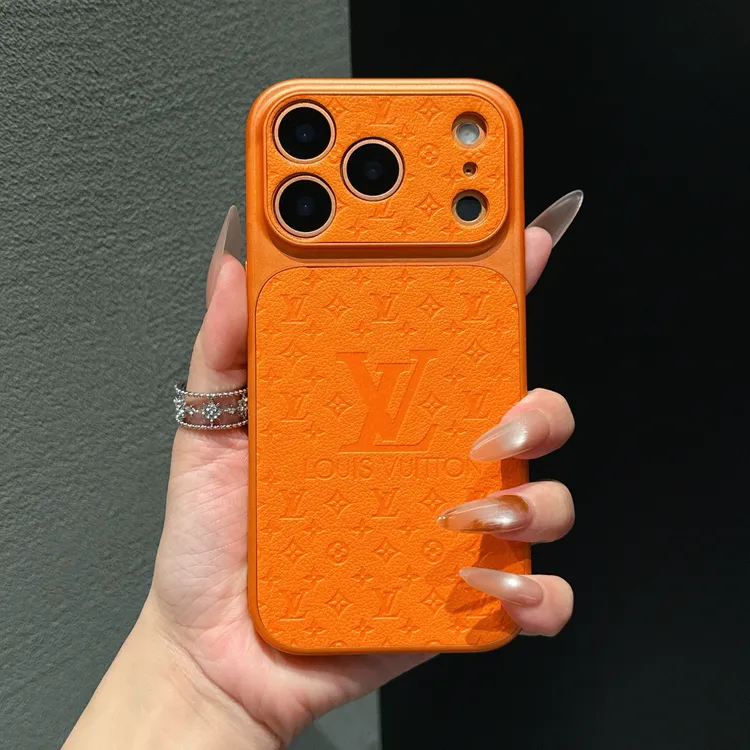 橙色秒变苹果17手机壳新款iPhone16promax全包按键15老花LV14适用