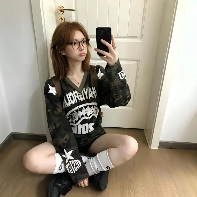 SPRAYGROUND I NBA HWC联名系列鲨鱼嘴长袖T恤华夫格HD NE230316
