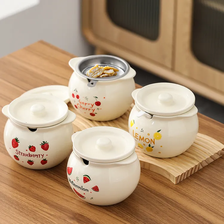 陶瓷猪油罐家用耐高温食品级可放冰箱辣椒油专用罐厨房容器密封