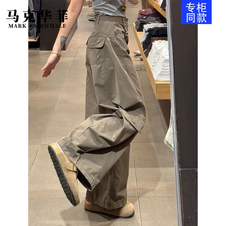 马克华菲美式复古弯刀裤工装裤男女款秋季宽松阔腿休闲裤直筒显瘦