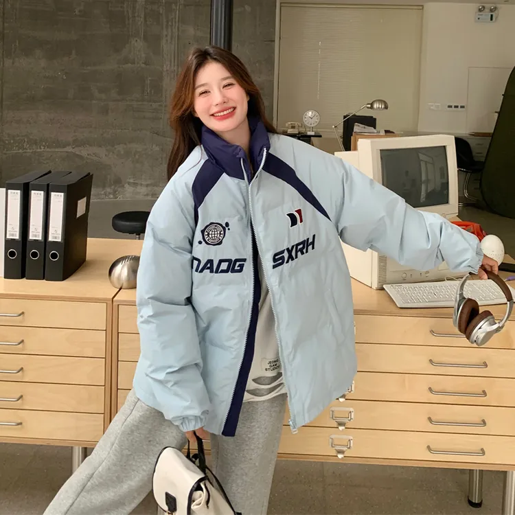 休闲风羽绒服女2024冬季新款今年流行设计感韩系学院风白鹅绒外套
