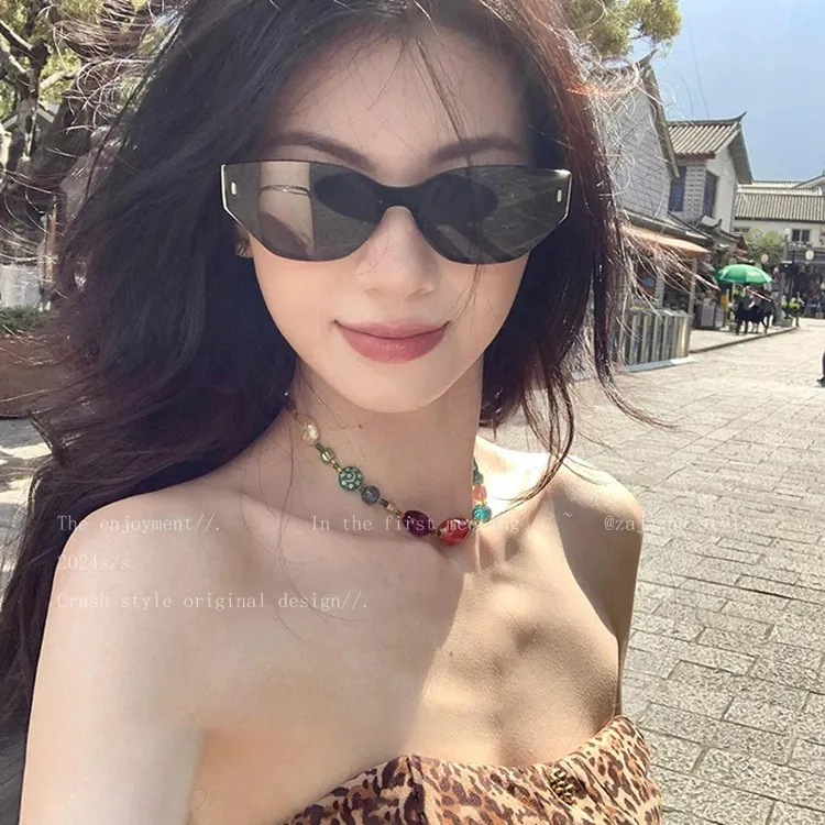 合金琉璃项链 民族风多巴胺串珠项锁骨链配饰品甜酷颈链女小众