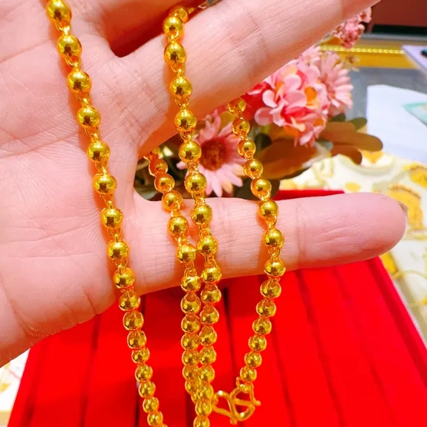 合金项链 合金豆豆项链0.30gمىس قاپلىما ئالتۇن