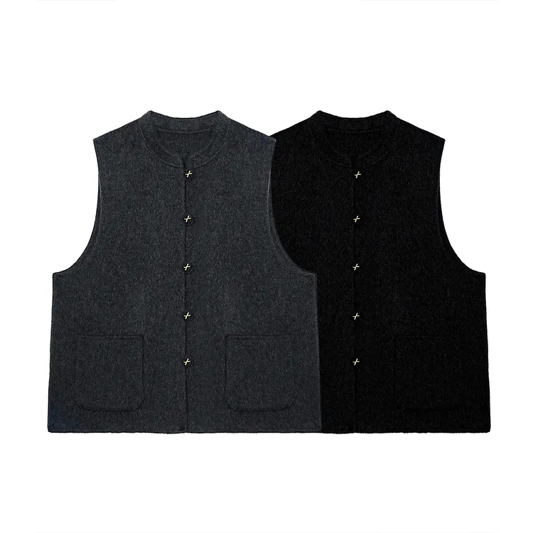 金雀绫【小金扣】立领百搭保暖舒适经典加宽加大马夹SZA4TW678