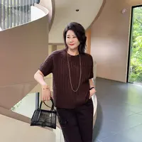 微胖女装【秋日余温】秋季新款套头质感麻花纹半袖毛衣设计款9199