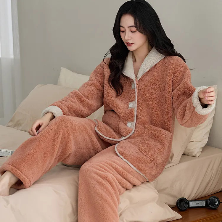 秋冬季保暖睡衣女士冬天珊瑚绒加厚加绒2025新款法兰绒大码家居服