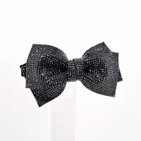 GREBUTY 6222 简约时尚枪灰色闪闪蝴蝶结弹簧夹横夹