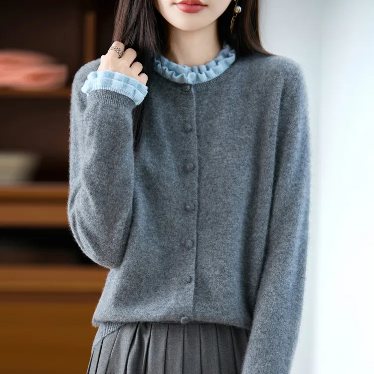 100纯羊毛衫微胖mm春秋大码毛衣女遮肚子显瘦上衣内搭针织打底衫