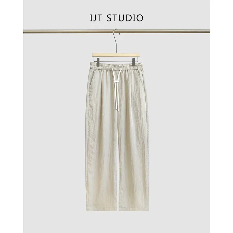IJT studio夏季新品休闲宽松抽绳休闲裤9877