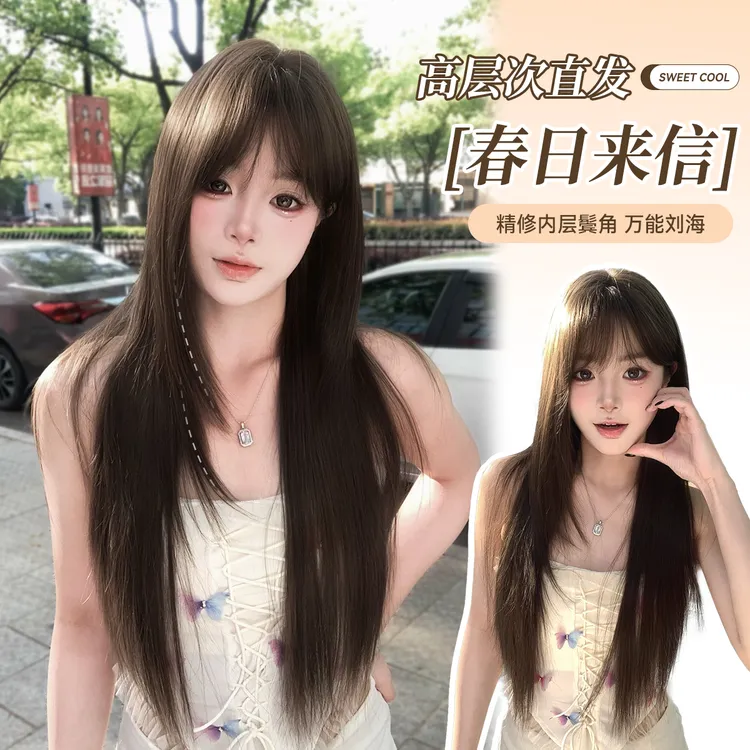 【CCD滤镜】束朵假发女升级全精修内鬓角长直发网红自然新款全头套