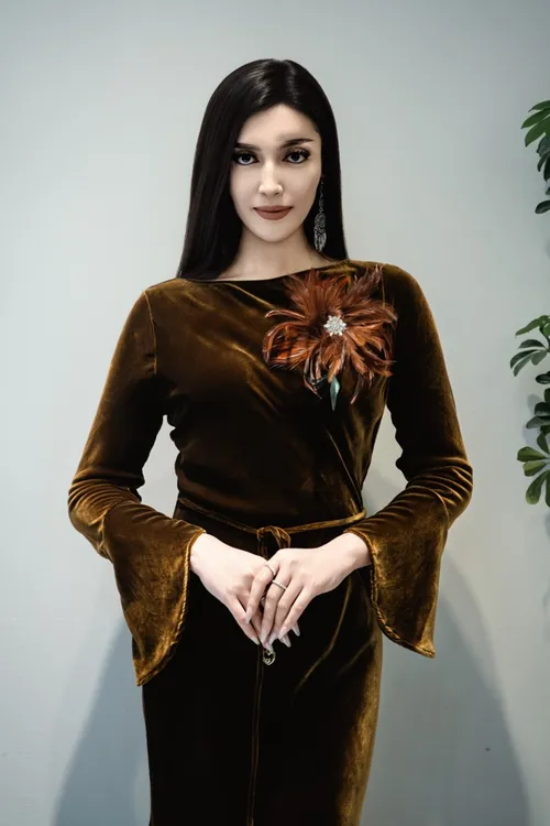 H型圆领提花连衣裙秋冬旗袍修身显瘦抹胸型ins运动风长袖网红
