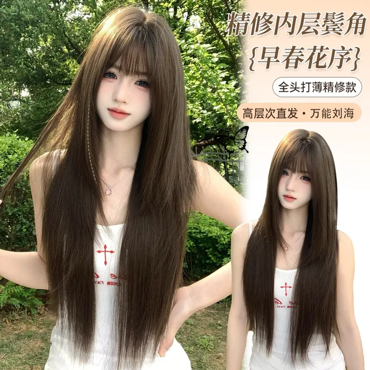 【早春花序】束朵假发女升级全精修内鬓角长直发网红自然新款全头套
