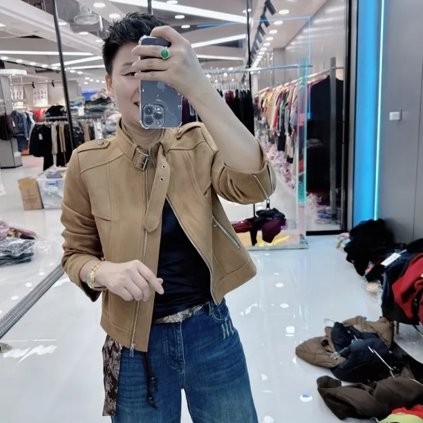 韩货高级2色绒料个性夹克外套259828