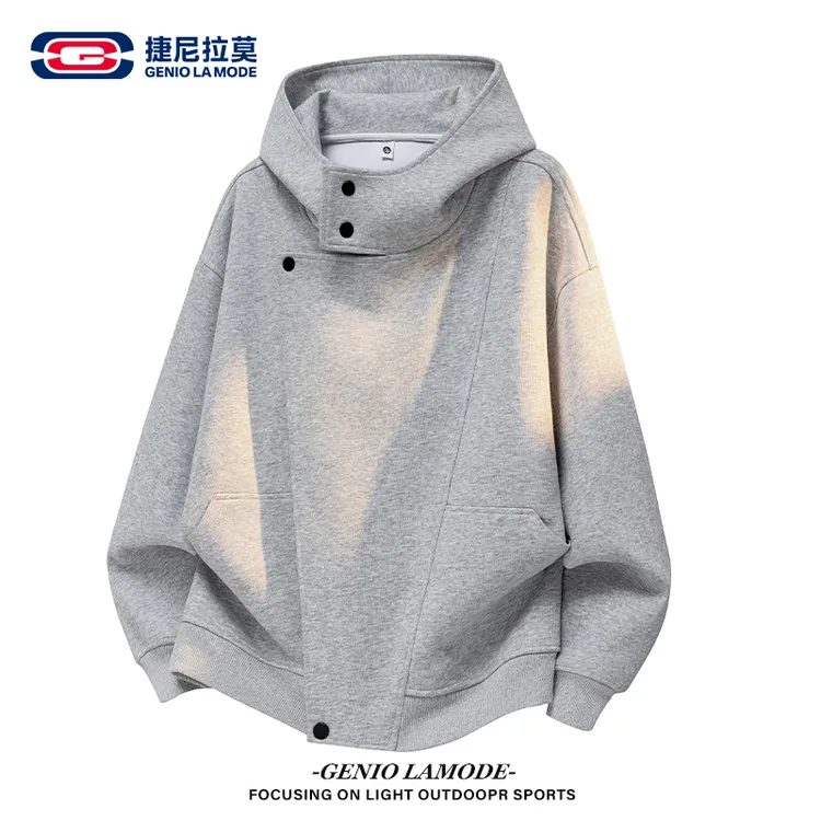 【敖瑞鹏代言】美式重磅不规则结构连帽卫衣潮流宽松高街加厚上衣男