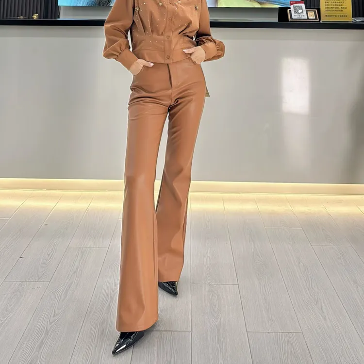 【顺丰包邮】MADANY显瘦微喇叭皮裤(实体店款NO退NO换)