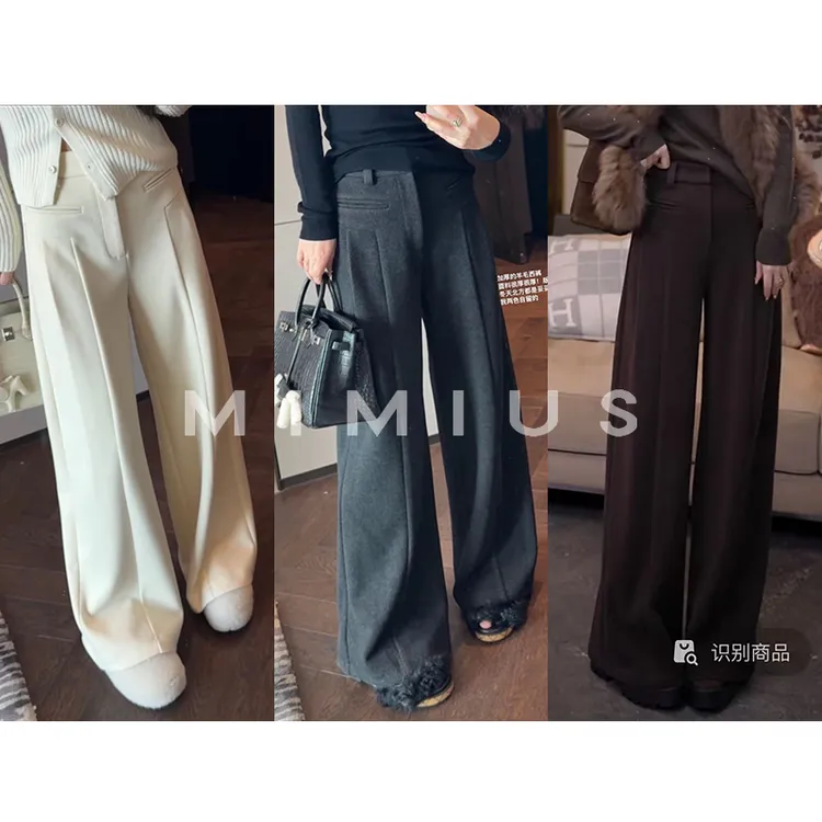 【mimius】P 秋冬加厚羊毛嵌袋宽松休闲裤 G10025-2