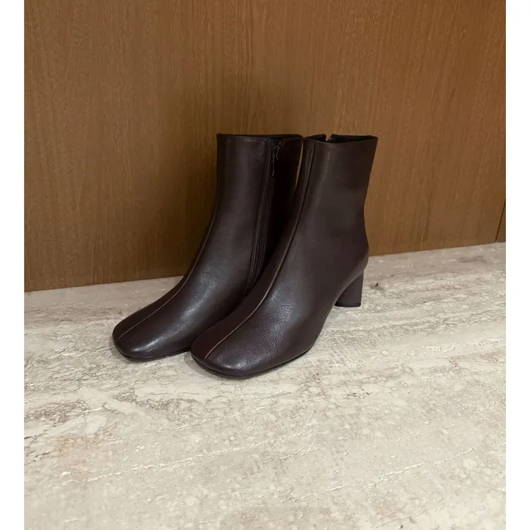 TANTAN 时尚气质百搭鹿皮高跟时装靴3610