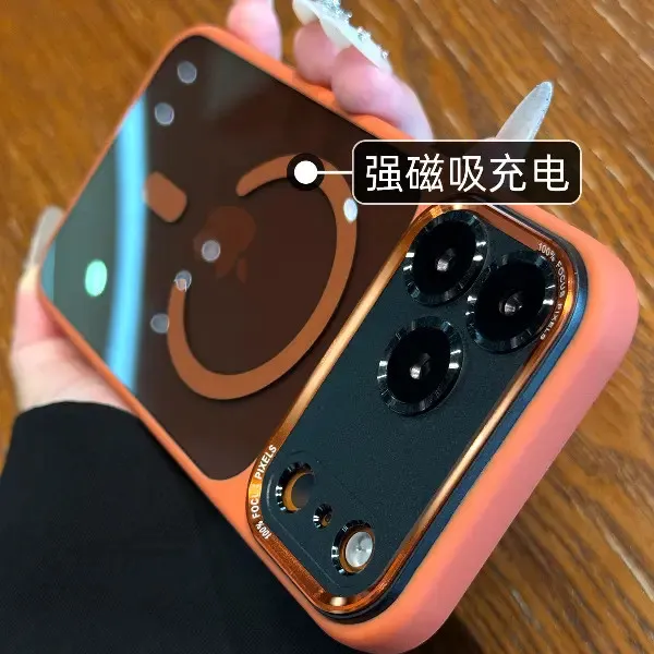 新款适用iphone17promax手机壳星宇橙金属镜头苹果17pro透黑16p潮